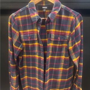 Women’s Plaid Flannel Shirt - Yellow and Red